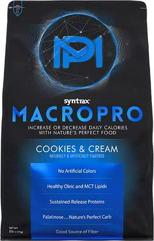 Syntrax MacroPro, Whey Protein, Naturally and Artificially Flavored, Healthy Oleic and MCT Lipids, Cookies and Cream, 5.0 lbs