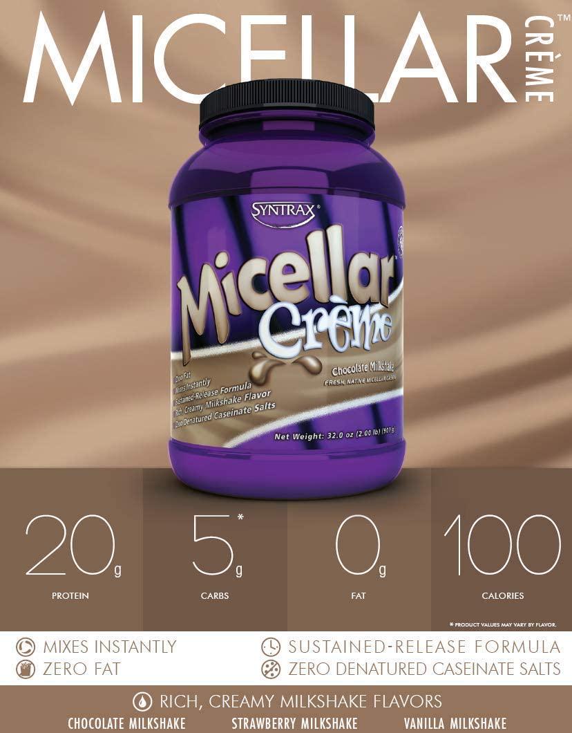 Syntrax Micellar Creme, Vanilla Milkshake Powder, 2.02-Pound