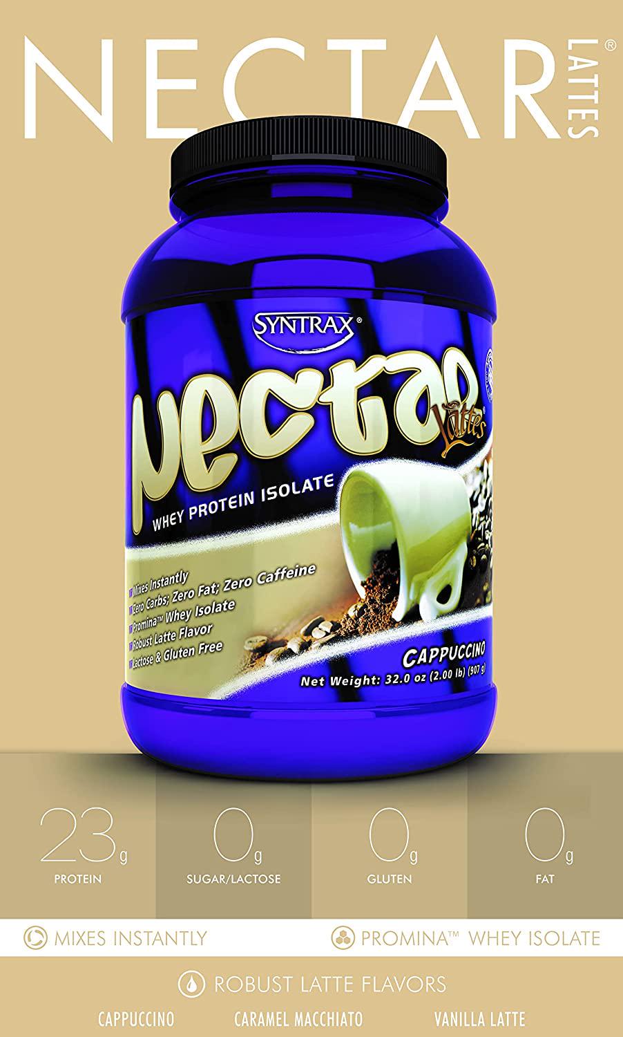 Syntrax - Nectar Lattes Whey Protein Isolate Powder Cappuccino - 32 oz.