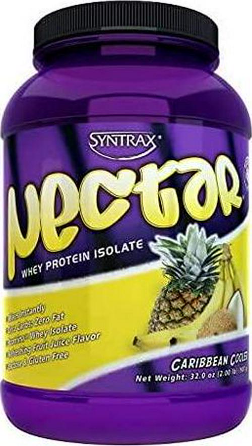 Syntrax Nectar, Native Grass-Fed Whey Protein Isolate, Refreshing Fruit Flavor, Mixes Instantly, RBTS, Lactose and Gluten Free, Caribbean Cooler, 2 lb