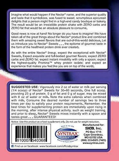 Syntrax Nectar Sweets Native Grass-Fed Whey Protein Isolate, Strawberry Mousse, 2 Pound (Pack of 1), 32 Oz