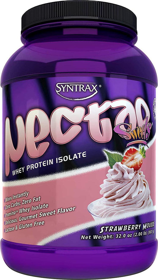 Syntrax Nectar Sweets Native Grass-Fed Whey Protein Isolate, Strawberry Mousse, 2 Pound (Pack of 1), 32 Oz