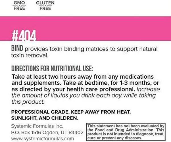 Systemic Formulas: #404 - Bind