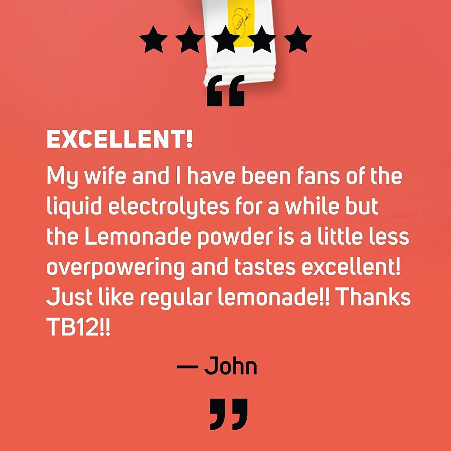 TB12 Electrolyte Supplement Powder for Fast Hydration by Tom Brady - Natural, Easy to Mix Powder. Low Sugar, Low Calorie, Dairy Free, Vegan. Magnesium, Sodium, Potassium, Zinc. (Lemon Flavor)