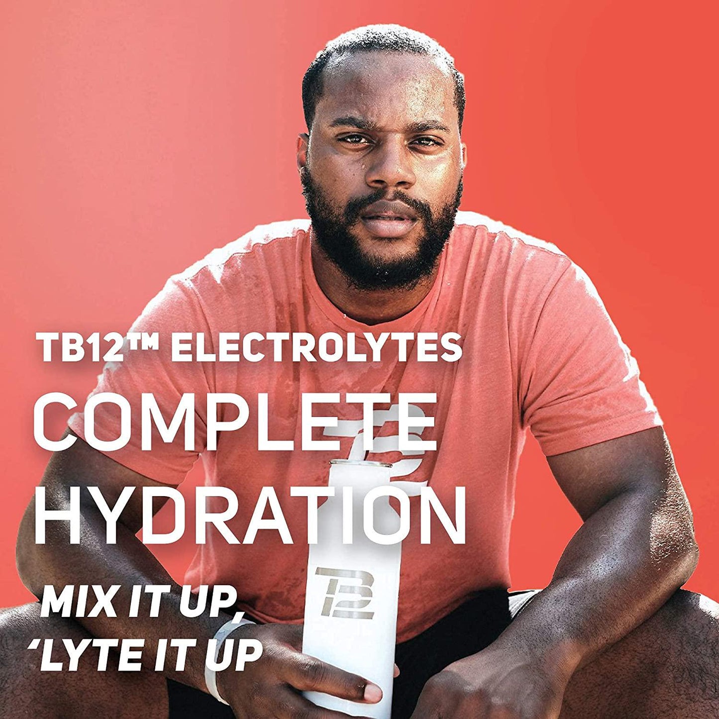 TB12 Electrolyte Supplement Powder for Fast Hydration by Tom Brady - Natural, Easy to Mix Powder. Low Sugar, Low Calorie, Dairy Free, Vegan. Magnesium, Sodium, Potassium, Zinc. (Lemon Flavor)