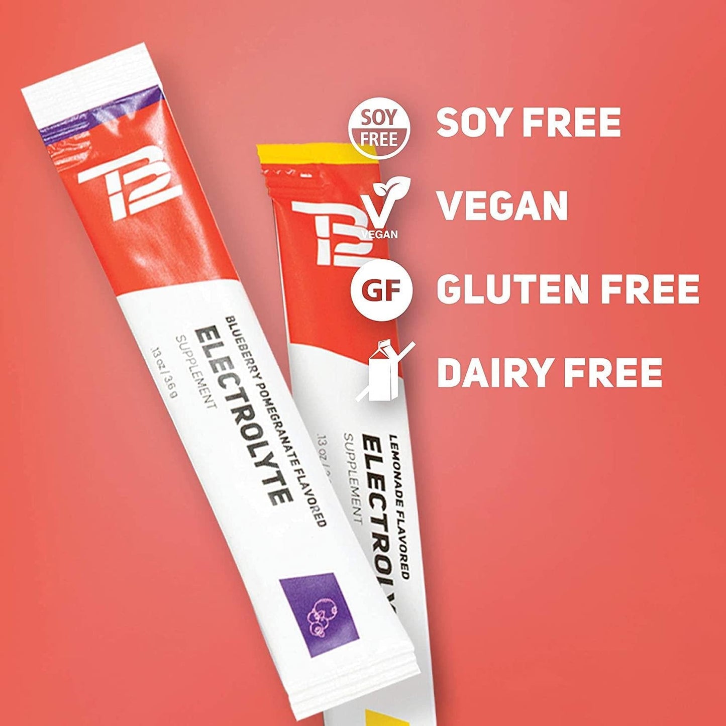 TB12 Electrolyte Supplement Powder for Fast Hydration by Tom Brady - Natural, Easy to Mix Powder. Low Sugar, Low Calorie, Dairy Free, Vegan. Magnesium, Sodium, Potassium, Zinc. (Lemon Flavor)