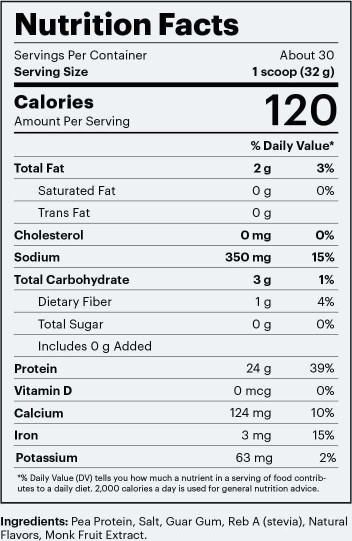 TB12 Plant Based Protein Powder, Sustainably Sourced Pea Protein, Vanilla Flavor - Vegan, 1g Net Carb, Non-GMO, Dairy-Free, Sugar-Free (30 Servings / 2.12lbs)