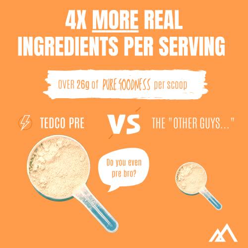 TEDCo Pre Workout - Natural Preworkout for Men - Energy - Strength - Muscle - Focus - Endurance - BCAA's - Creatine (Citrus)