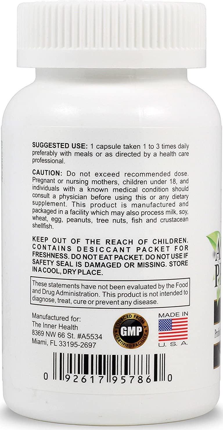 THE INNER HEALTH PROBIOTIC Supplement for Healthy Gut and Digestive and Immune Support 5.75 Billion Organisms-Bacillus Subtilis Bifidobacterium Longum L.Acidophilus L.Rhamnosus L.Plantarum-120 Capsules