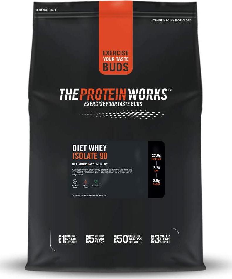 THE PROTEIN WORKS Diet Whey Isolate 90 Protein Powder | Low Fat and Low Calorie | Ultra Pure Shake | Supports Dieting and Weight Loss | Choc Peanut Cookie | 1 kg