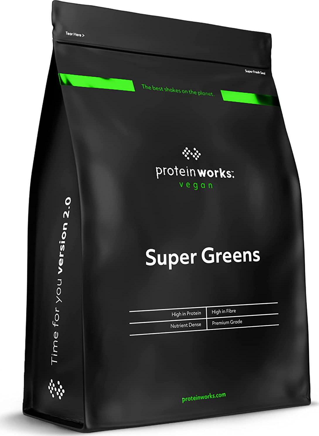 THE PROTEIN WORKS Super Greens Powder | Nutrient Dense Detox Shake | Supports Immune System | 100 Percent Vegan | Pomegranate and Cranberry | 500 g