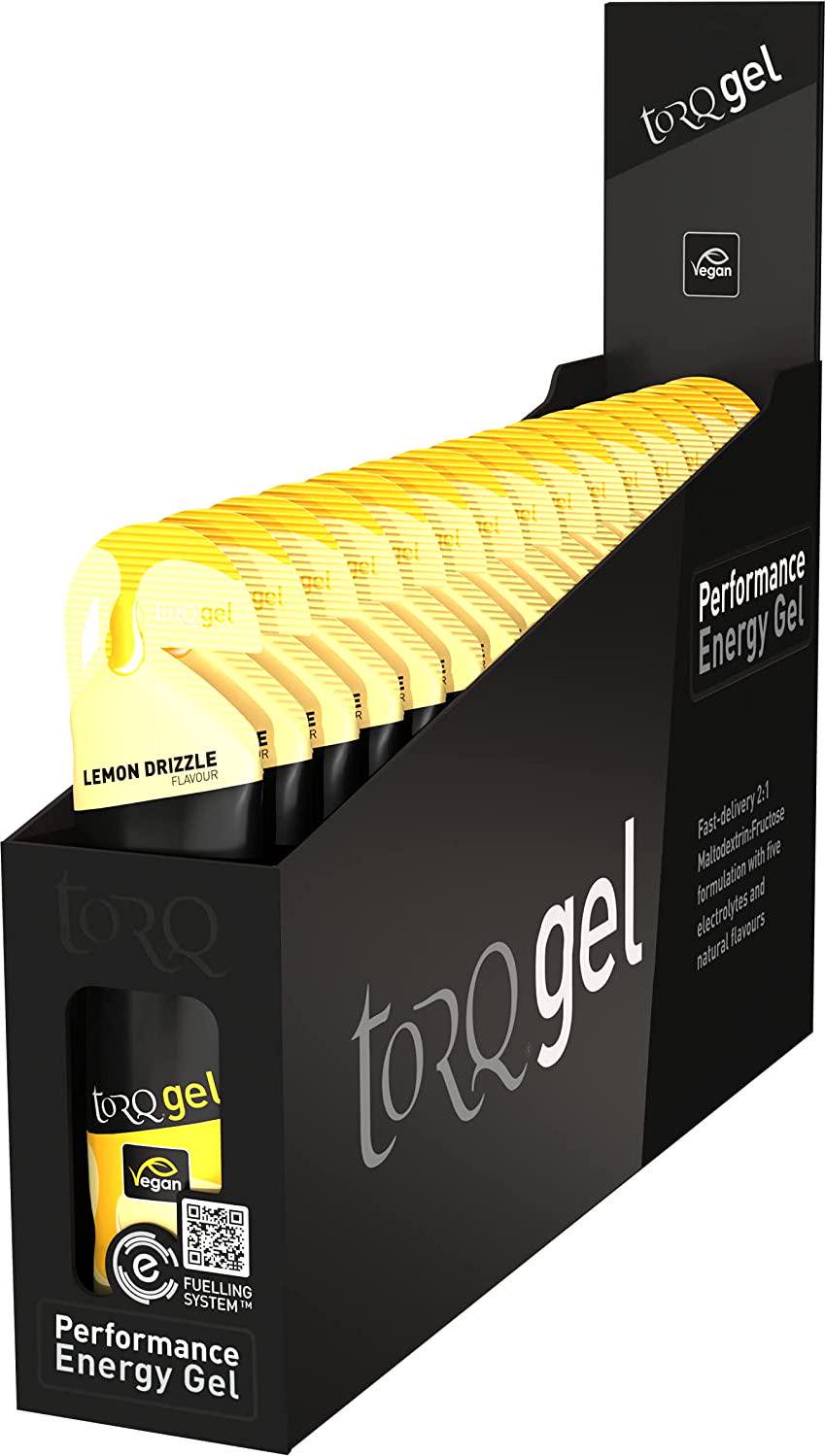 TORQ Unisex's Energy Gel, Lemon Drizzle, 15 x 45g