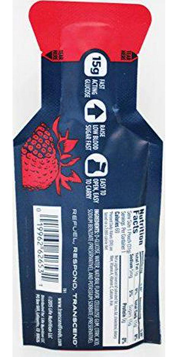 TRANSCEND 15g Glucose Gel Strawberry - 3 Pack-1.1oz
