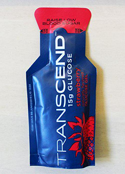 TRANSCEND 15g Glucose Gel Strawberry - 3 Pack-1.1oz