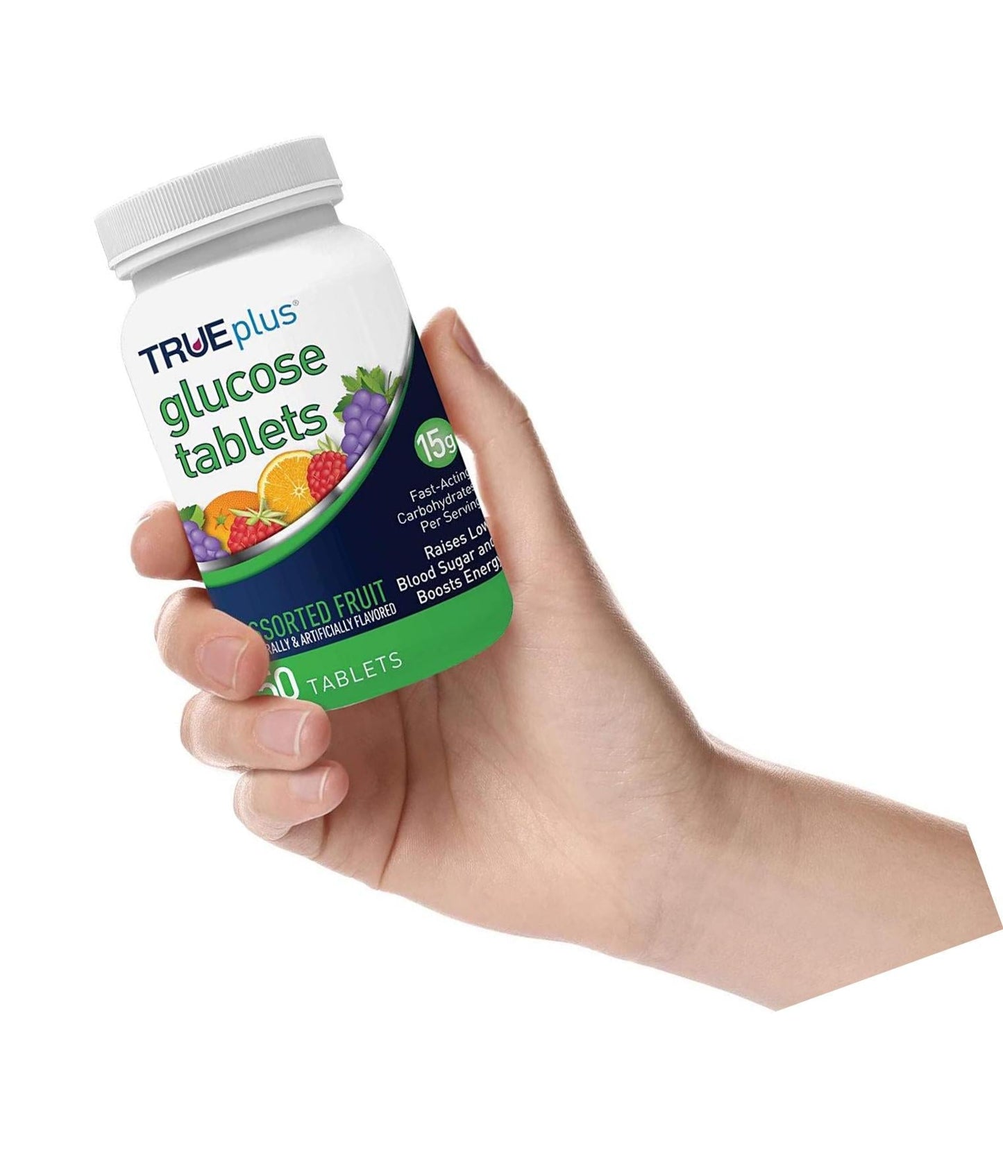 TRUEplus Glucose Tablets, Assorted Flavor (Grape, Raspberry, Orange) - 50ct Bottle - 6 Pack