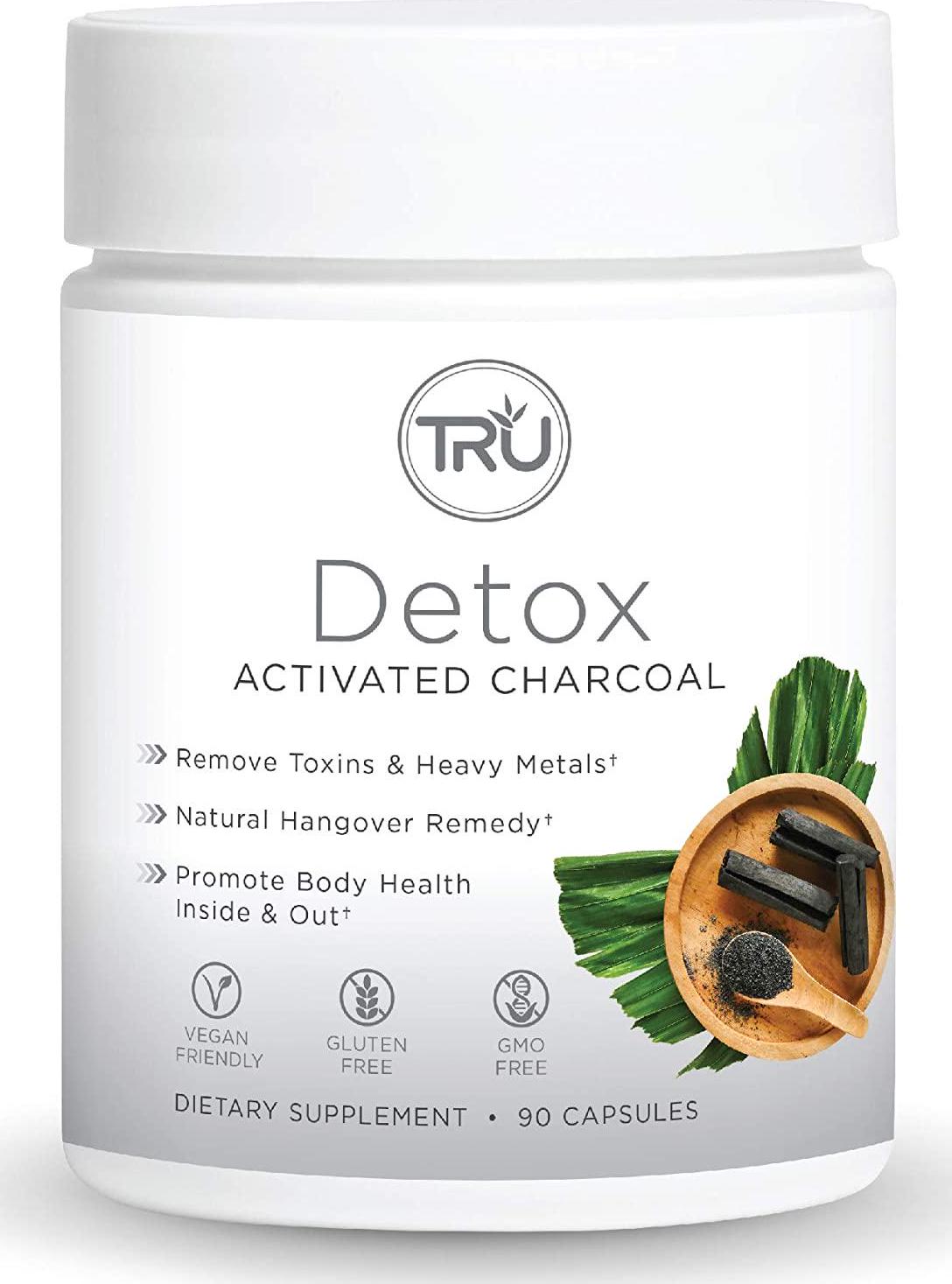 TRU Detox, Activated Charcoal, Vegan Friendly, Whole Body Natural Detox, Eliminates Bloating, Improve Skin Health, 60 Servings