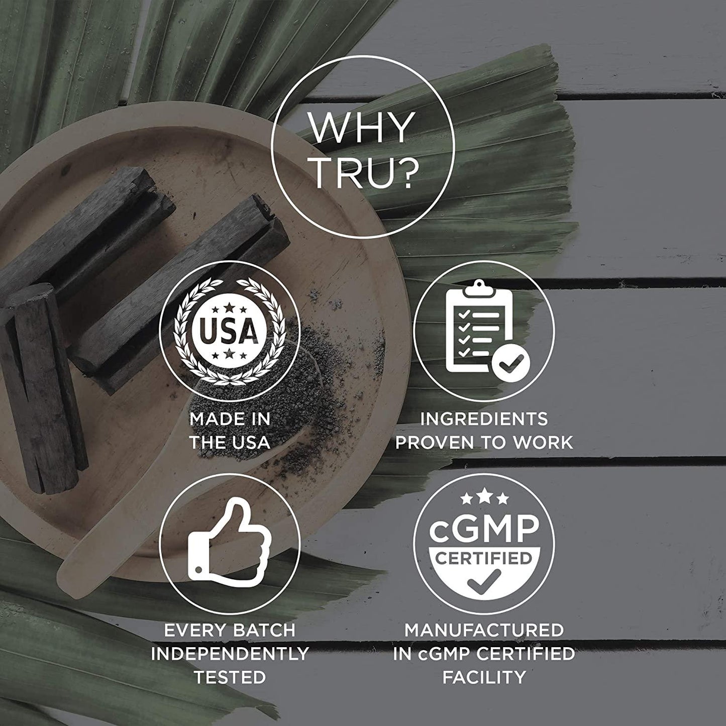 TRU Detox, Activated Charcoal, Vegan Friendly, Whole Body Natural Detox, Eliminates Bloating, Improve Skin Health, 60 Servings