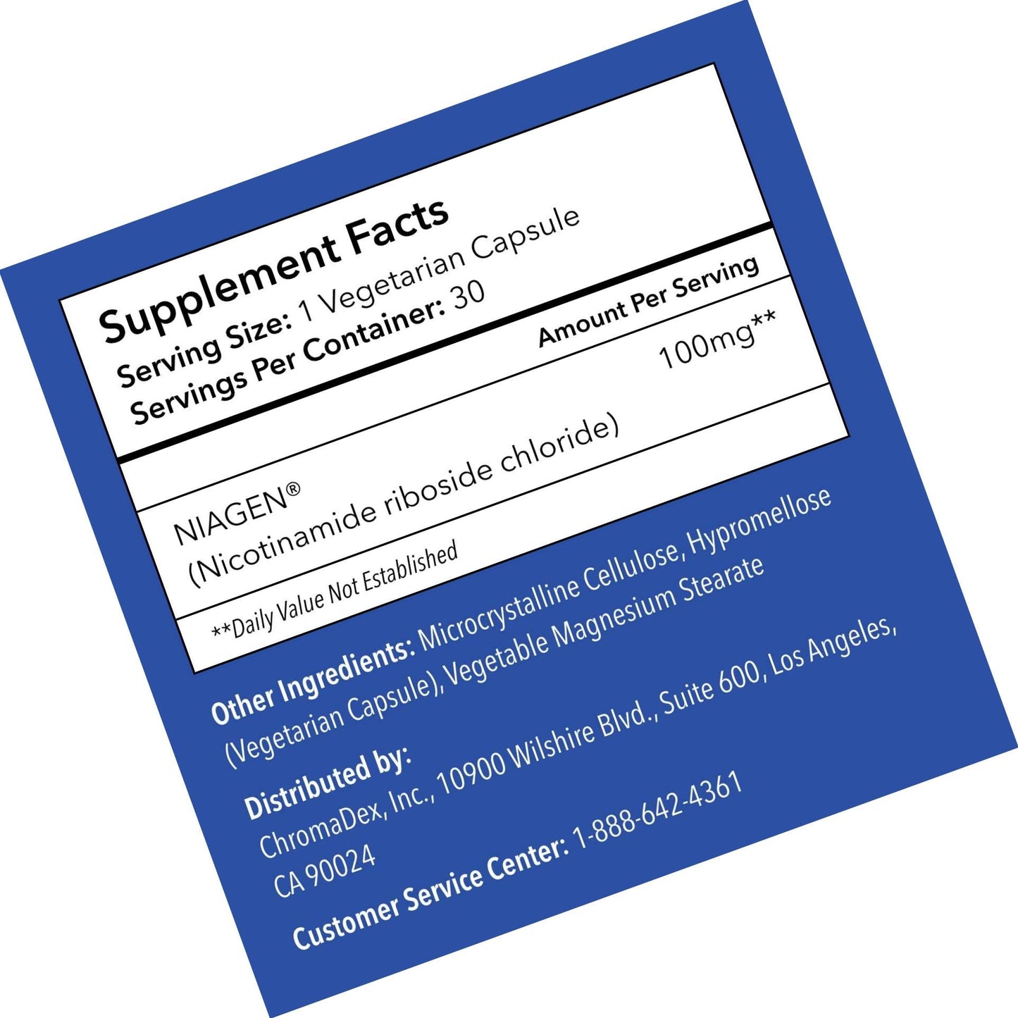 TRU NIAGEN 100mg NAD+ Booster Supplement Nicotinamide Riboside NR for Energy Metabolism, Cellular Repair and Healthy Aging (Patented Formula) More Efficient Than NMN-30 Count-100mg-1 Month/1 Bottle
