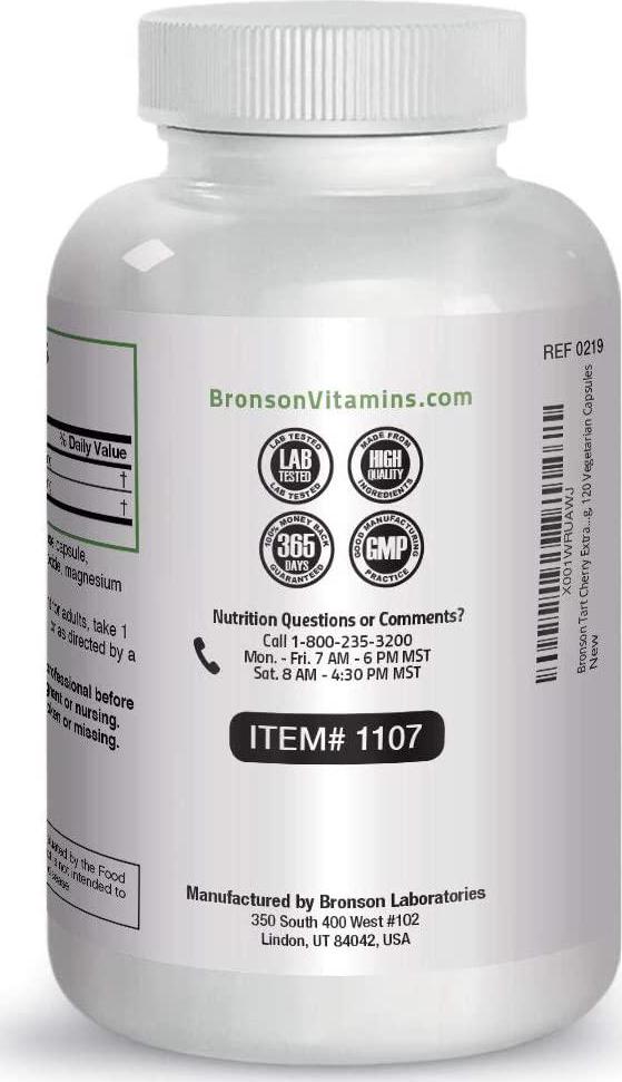 Tart Cherry Extract Capsules with Celery Seed - Powerful Uric Acid Cleanse, Joint Mobility Support and Muscle Recovery Supplement - GMO Free, Gluten Free and Soy Free Formula, 120 Vegetarian Capsules