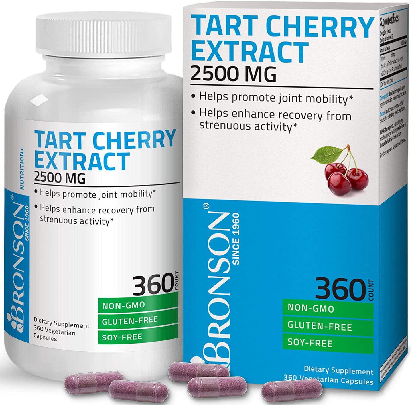 Tart Cherry Extract 2500 mg Vegetarian Capsules Premium Non-GMO Formula Packed with Antioxidants and Flavonoids, 360 Count