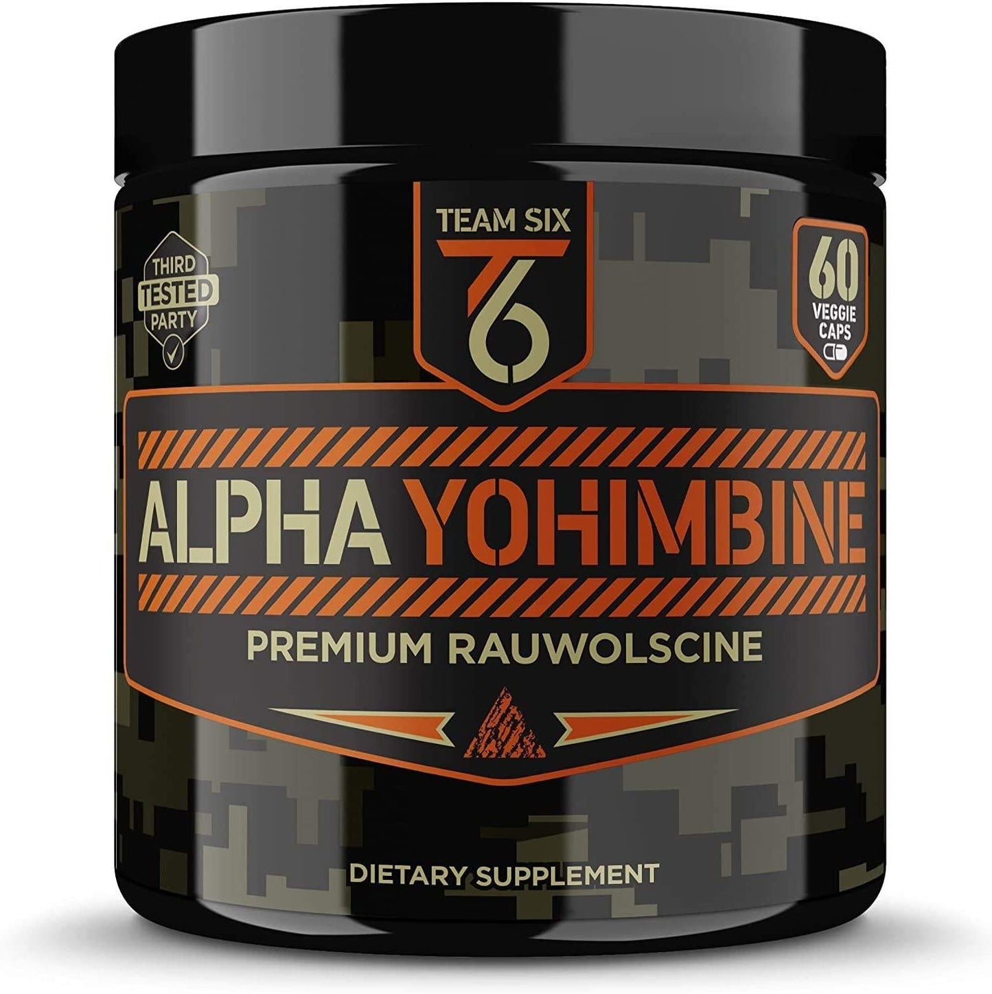 Team Six Supplements Alpha Yohimbine Proven Yohimbe Bark Fat Burner, Weight Loss Pills That Work Fast - 3rd Party Tested for Purity and Potency, 60 veggie capsules