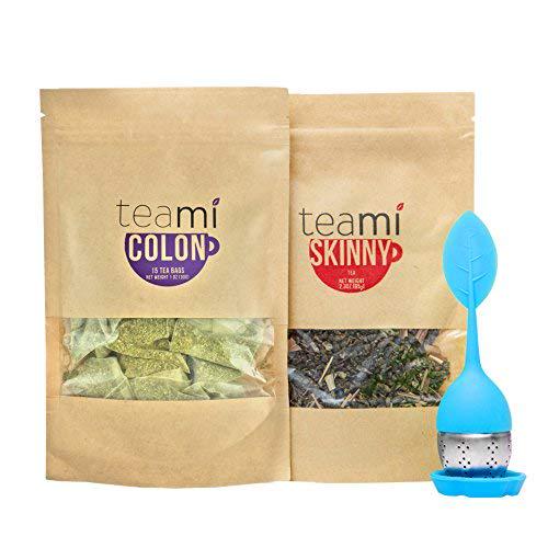 Teami 30-Day Detox Tea Starter Pack: All-Natural Teatox Kit with Teami Skinny and Teami Colon Cleanse Loose Leaf Herbal Teas (w/Blue Infuser)