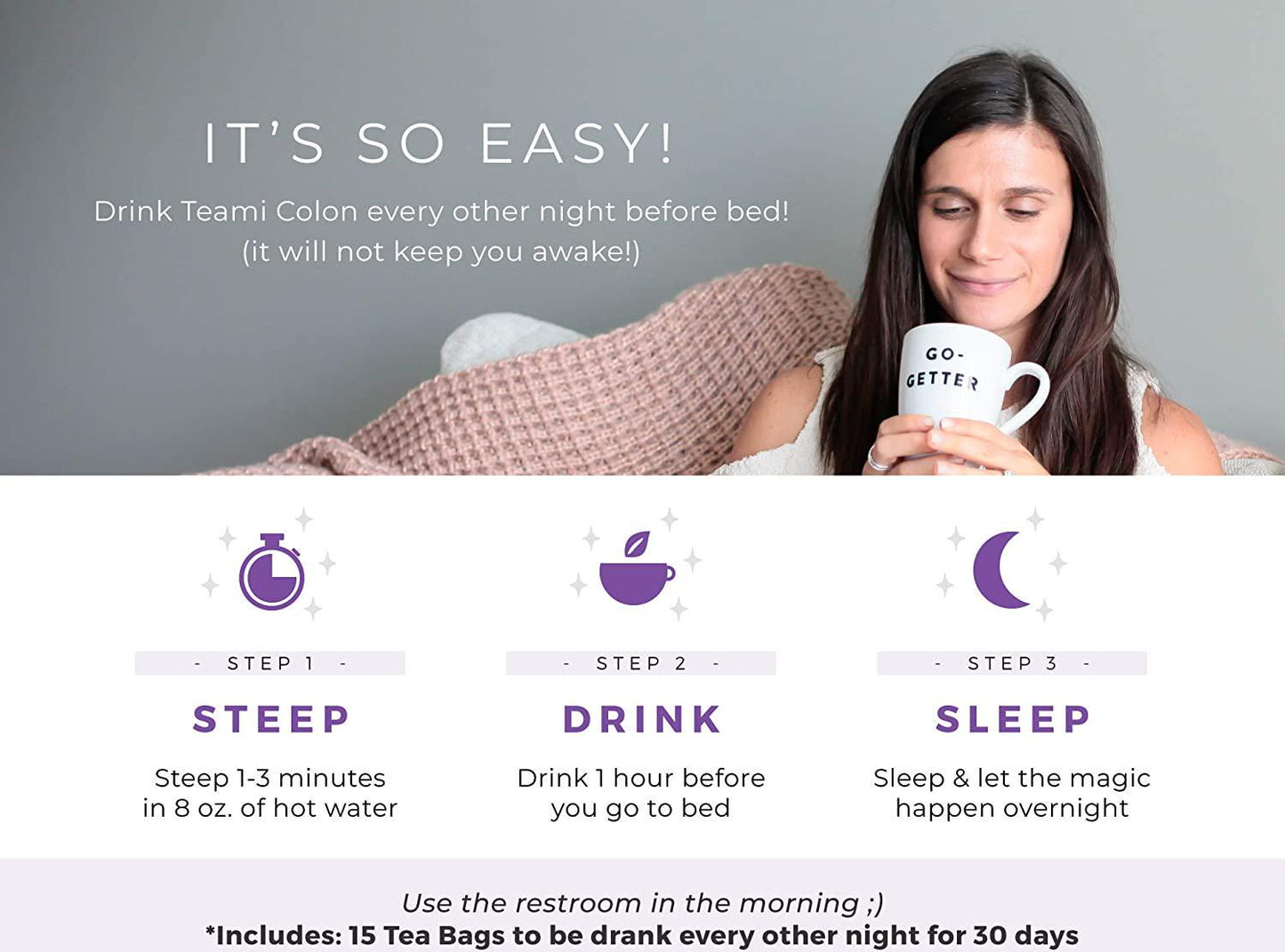 TeamiÂ Colon Cleanse Detox Tea - 15 Tea Bags, 30 Day Supply (Lemon)