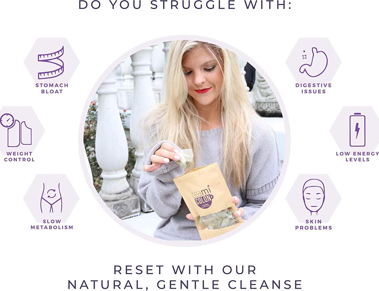 TeamiÂ Colon Cleanse Detox Tea - 15 Tea Bags, 30 Day Supply (Lemon)