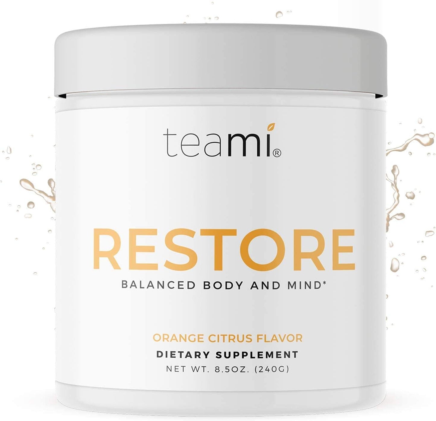 Teami Restore Calcium Magnesium Supplement - Our Best Orange Flavored Cal Mag Powder Drink Mix with Vitamin C to Reset. Recharge. Calm. - All Natural, Vegan, Gluten Free, and Non-GMO