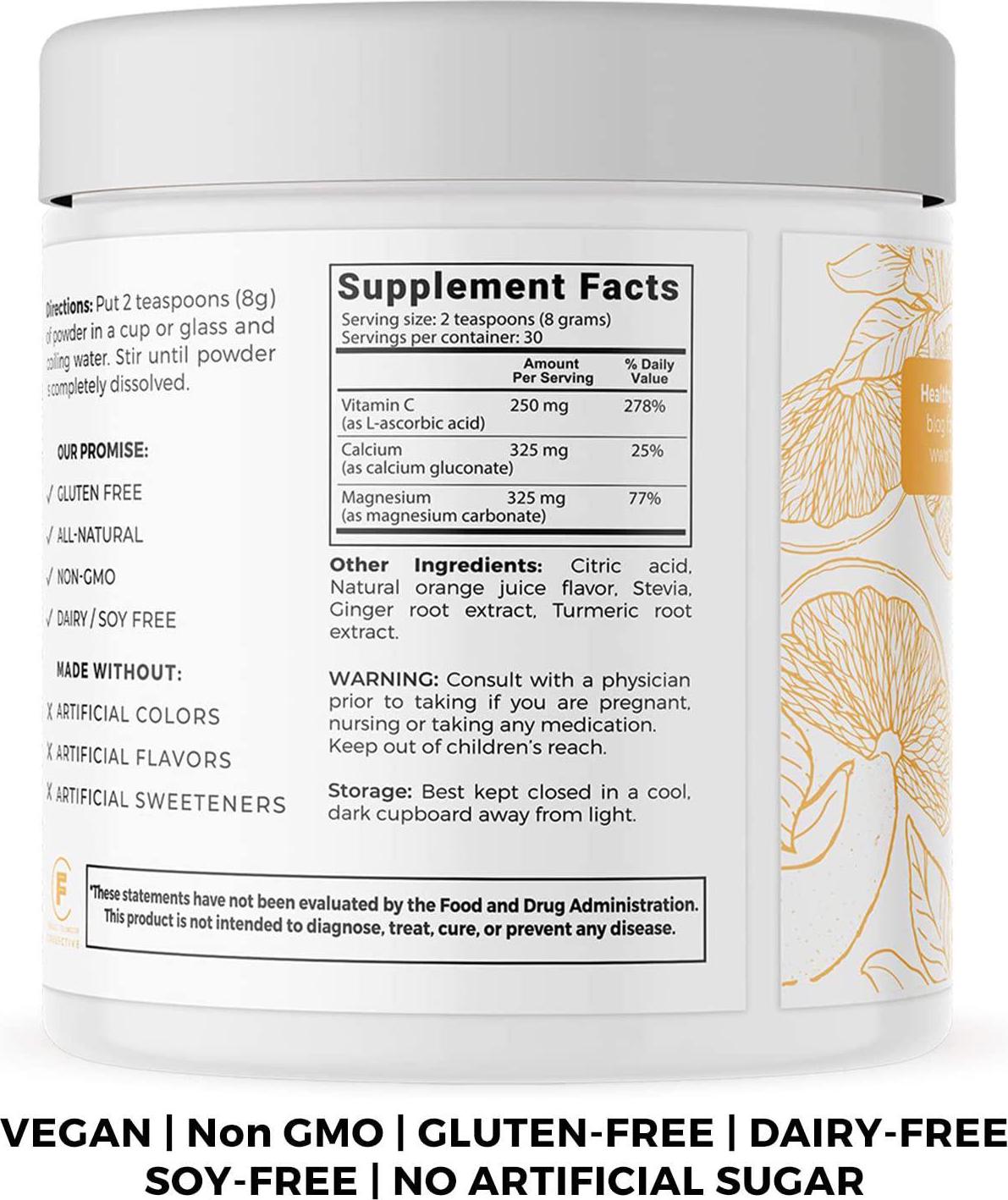 Teami Restore Calcium Magnesium Supplement - Our Best Orange Flavored Cal Mag Powder Drink Mix with Vitamin C to Reset. Recharge. Calm. - All Natural, Vegan, Gluten Free, and Non-GMO