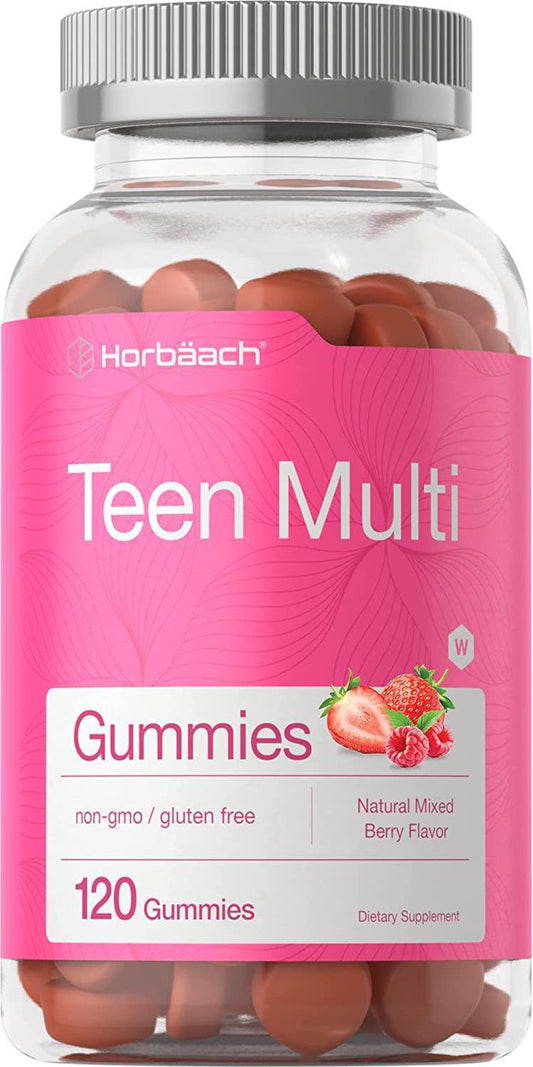 Teen Girl Multivitamin Gummies | 120 Count | Tropical Fruit Flavor | Vitamin and Mineral Supplement | Vegetarian, Non-GMO, Gluten Free | by Horbaach