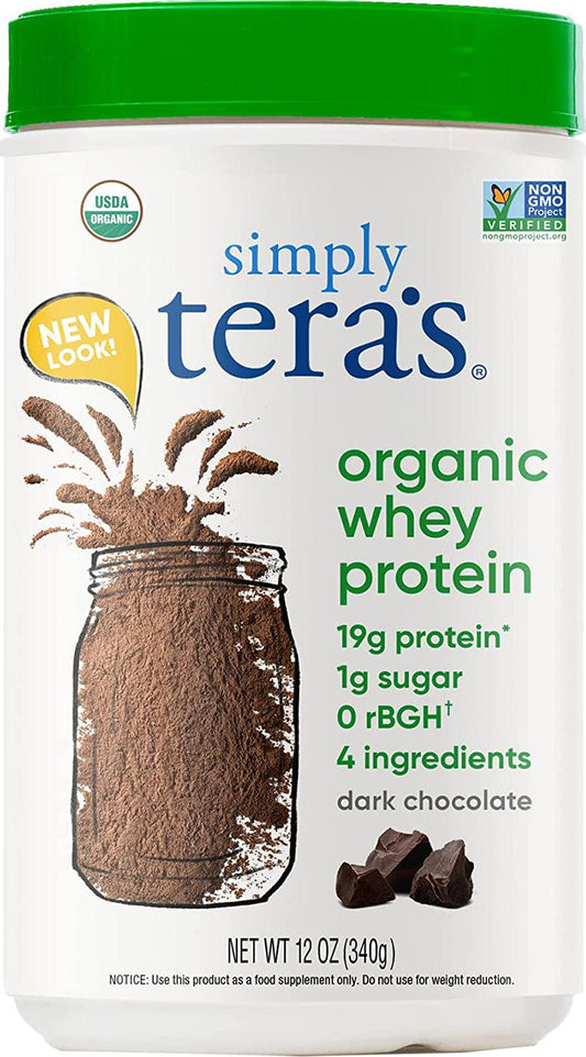 Tera's Whey Organic Protein, Dark Chocolate, 12 oz