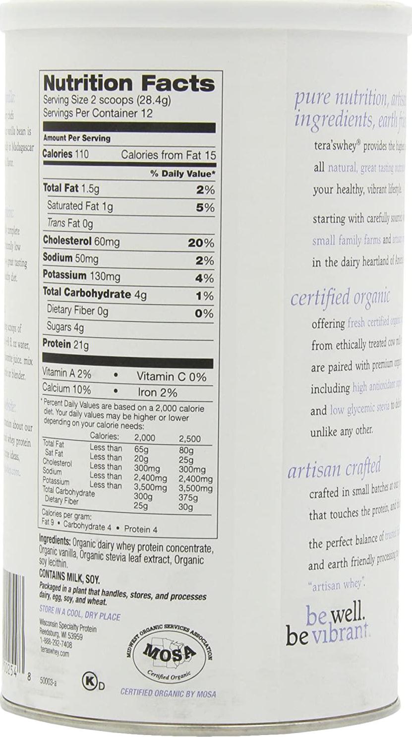 Teraswhey, Whey Protein Simply Pure Plain Can, 12 Ounce