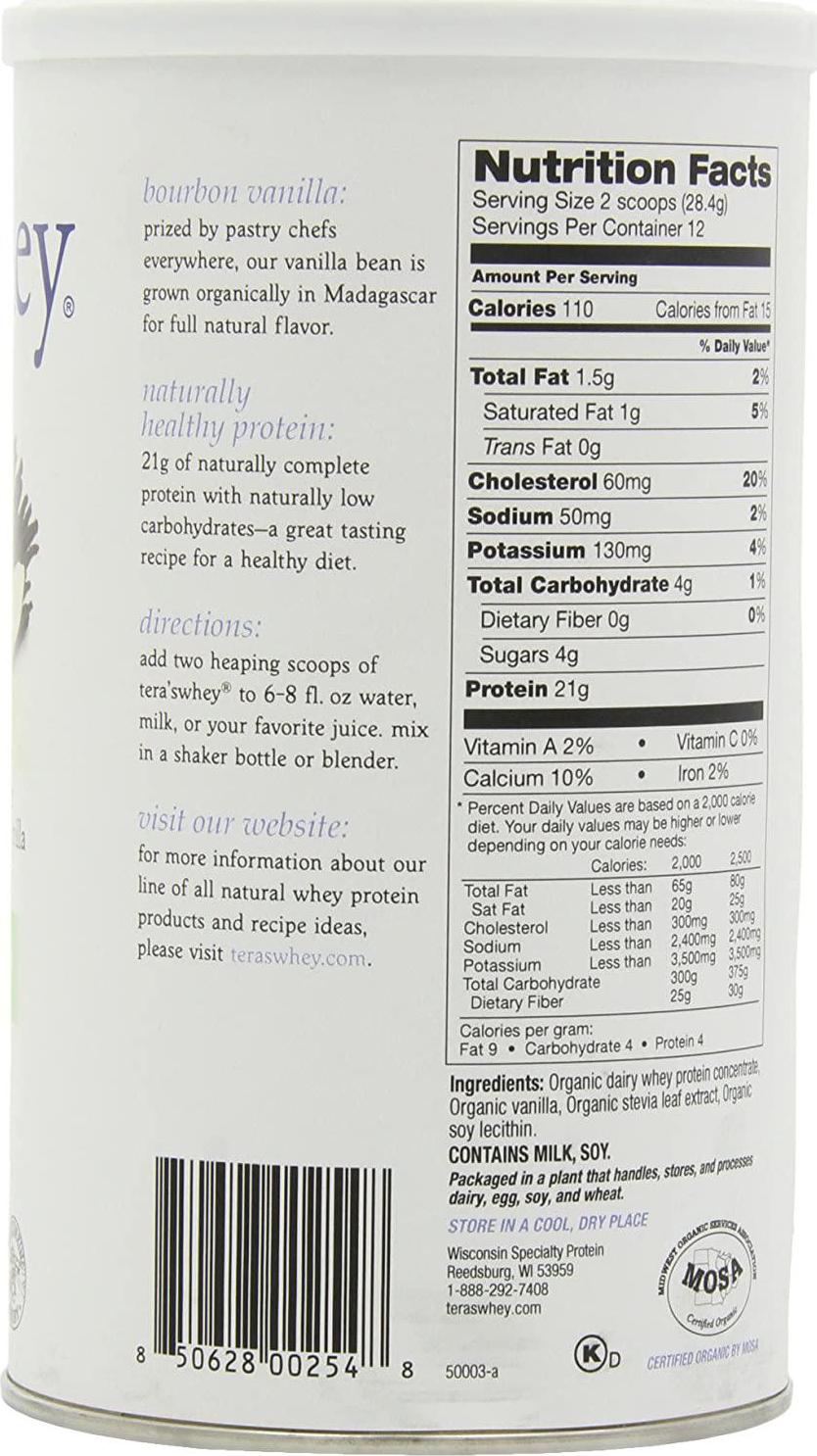 Teraswhey, Whey Protein Simply Pure Plain Can, 12 Ounce