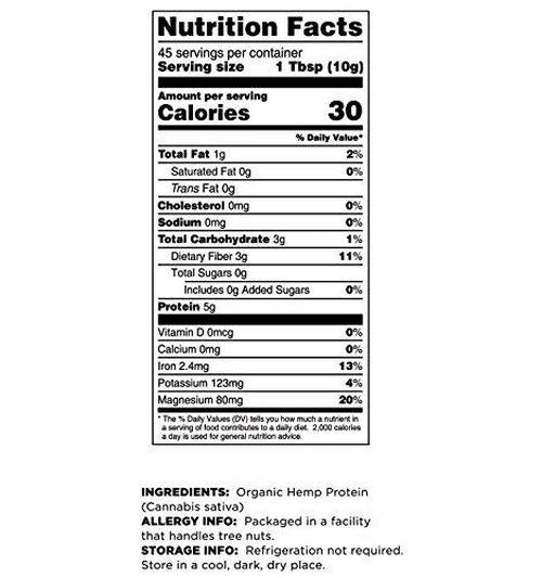 Terrasoul Superfoods Organic Hemp Protein Powder (50% Protein), 2 Pounds