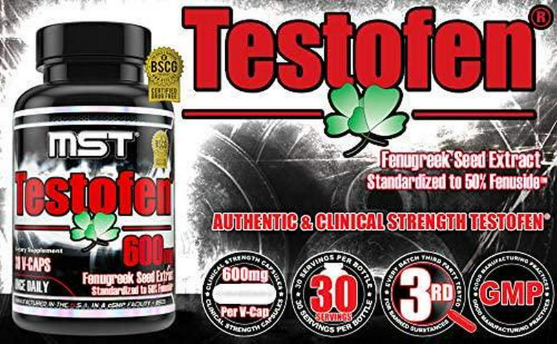 Testofen | Fenugreek Seed Extract | Standardized to 50% Fenuside | 600mg | 30 Count | BSCG Certified