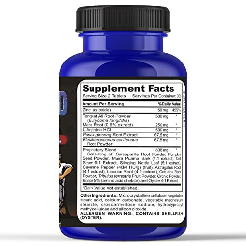 Testosterone Booster for Men Vitamins Natural Energy, Strength and Stamina (1 Bottle) 60 Pills