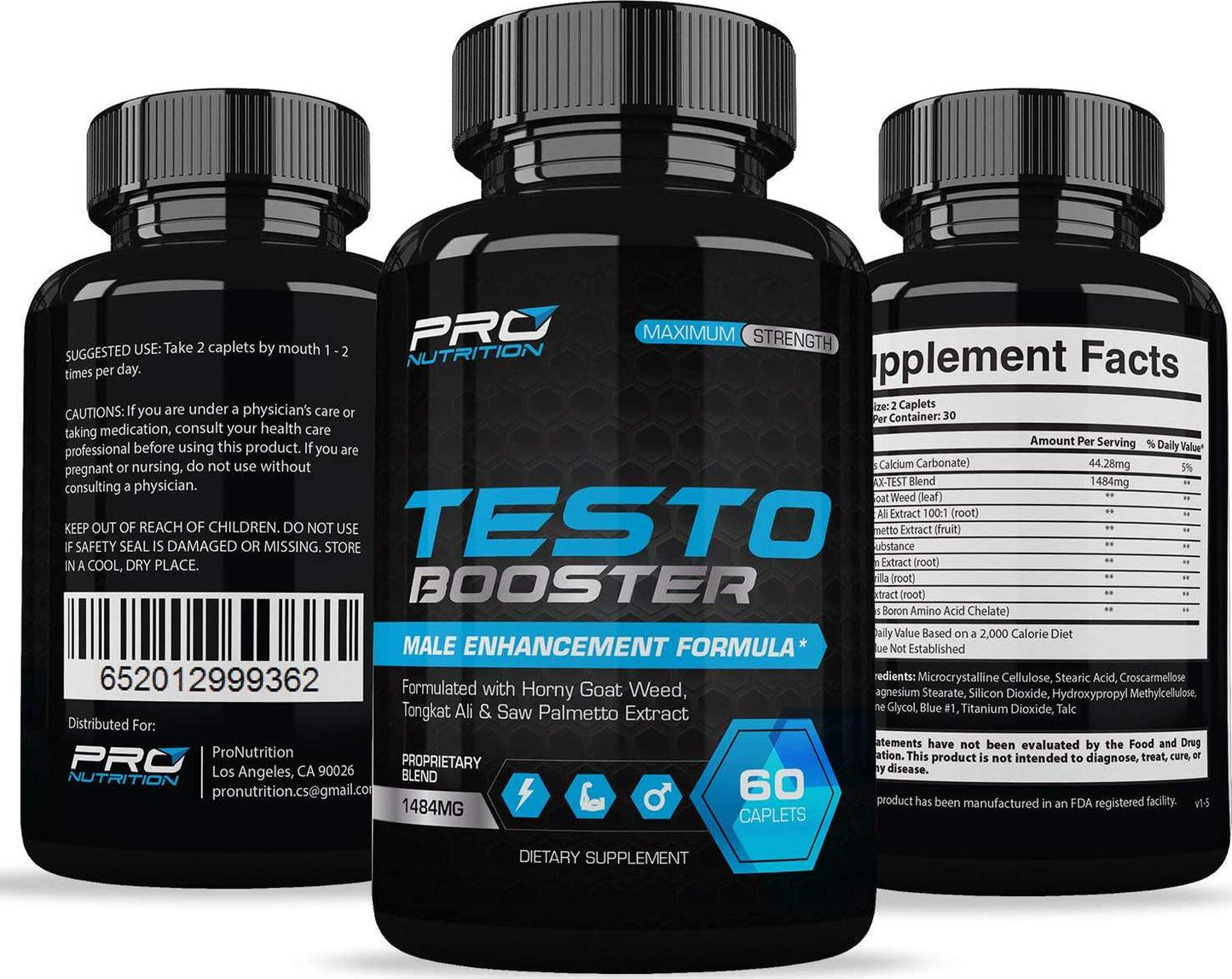 Testosterone Booster Extra Strength - Naturally Increases Energy, Strength, Muscle Mass, Stamina, and Endurance. Promotes Weight Loss and Fat Burning.