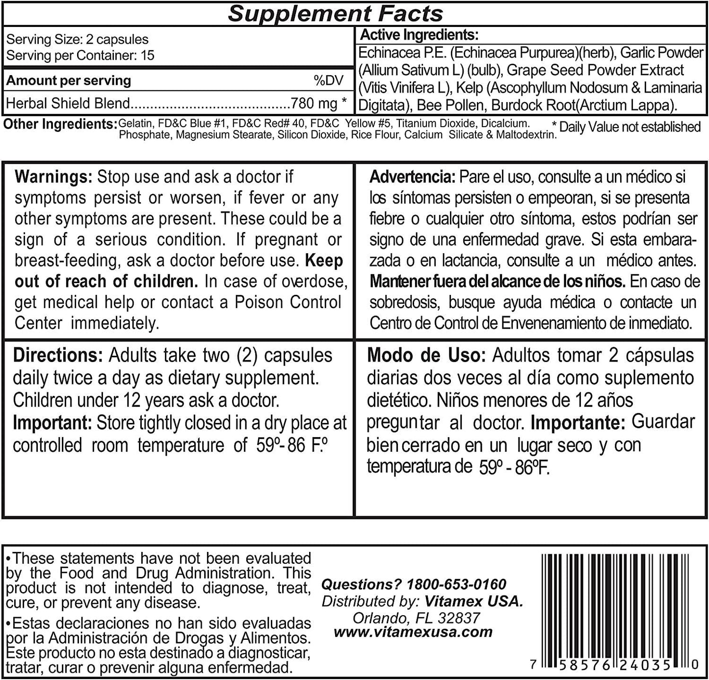 Tetraxyl 780 mg Extrastrong Herbal Supplement - Supports Healthy Immune Function - 30 Capsules