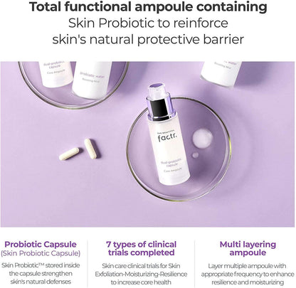 The Beautiful Factr. Dual Probiotic Capsule Core Ampoule with Skin Probiotic Formula | Korean Beauty | 100ml