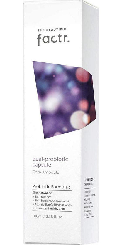 The Beautiful Factr. Dual Probiotic Capsule Core Ampoule with Skin Probiotic Formula | Korean Beauty | 100ml