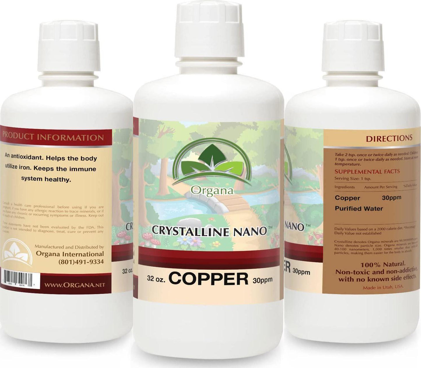 The Best Nano Colloidal Copper - 30 PPM of Colloidal Copper - Colloidal Minerals -Colloidal Copper Liquid (32oz)