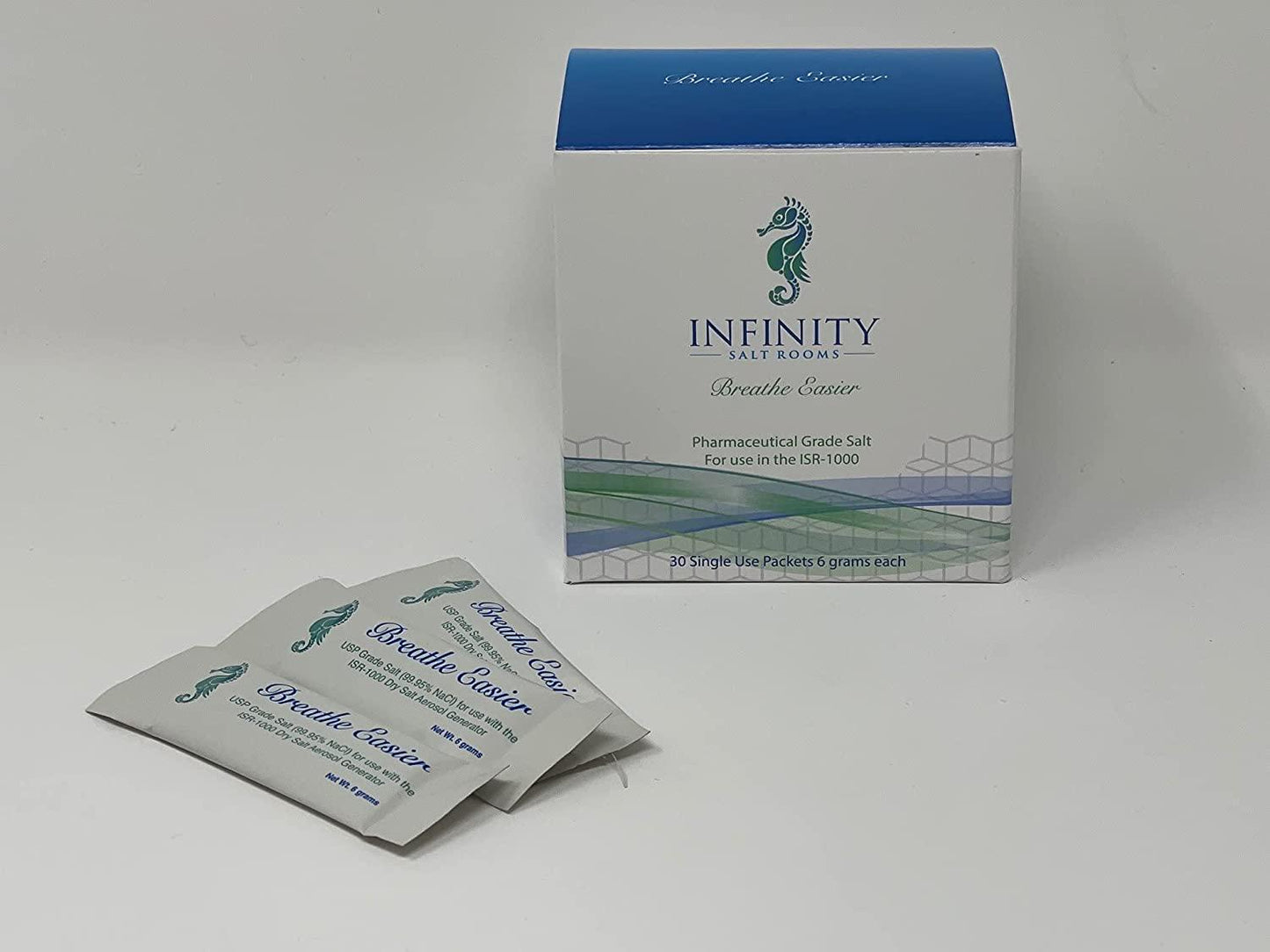 The Infinity Salt Air Machine s Single Salt Refills Salt for the ISR Pro, 30 Single Use Packets (6 Grams Each), Pharmaceutical Grade Salt, Halotherapy Salt Home Machine, Personal Halotherapy Machine