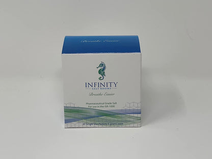 The Infinity Salt Air Machine s Single Salt Refills Salt for the ISR Pro, 30 Single Use Packets (6 Grams Each), Pharmaceutical Grade Salt, Halotherapy Salt Home Machine, Personal Halotherapy Machine