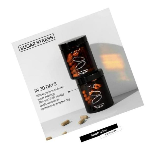 The Nue Co. - Sugar Stress - Daily Adaptogenic Supplement - Curb Sugar Cravings - Rhodiola Rosea Root - 30 Capsules - Vegan - Gluten-Free, Cruelty Free