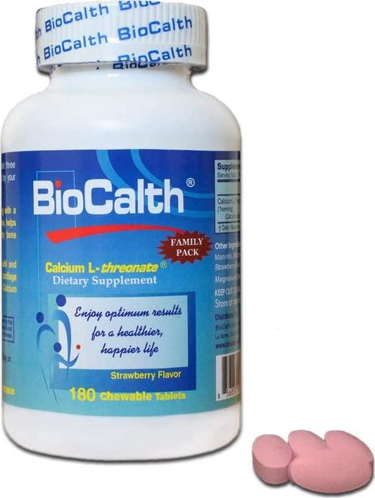 The Only Calcium with 3 U.S. Patents -BioCalth Calcium L-threonate 180 Chewable Tablets