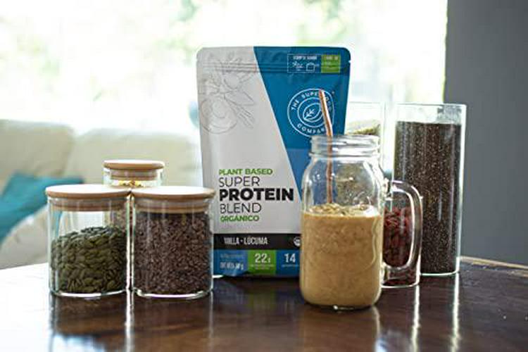 The Superfood Co. Organic Super Protein Blend, Vanilla - Lucuma Flavor , Plant Based Protein and Superfoods | 22 Grams Protein, Vegan, Non Dairy, Non-GMO, Gluten Free (Vanilla - Lucuma, 1 x 500 gr)