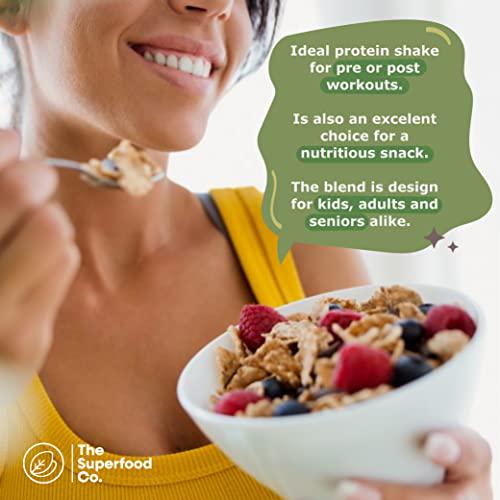 The Superfood Co. Organic Super Protein Blend, Vanilla - Lucuma Flavor , Plant Based Protein and Superfoods | 22 Grams Protein, Vegan, Non Dairy, Non-GMO, Gluten Free (Vanilla - Lucuma, 1 x 500 gr)