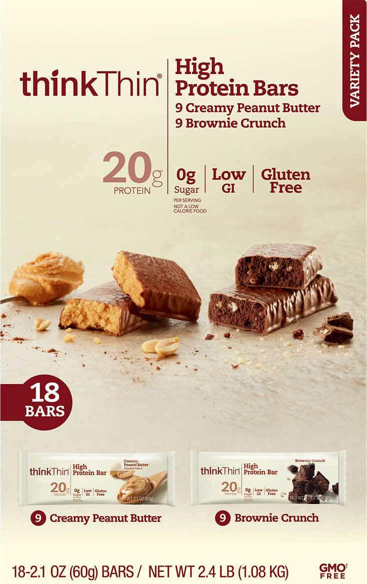 Think Thin High Protein Bar Variety Pack 18 ct