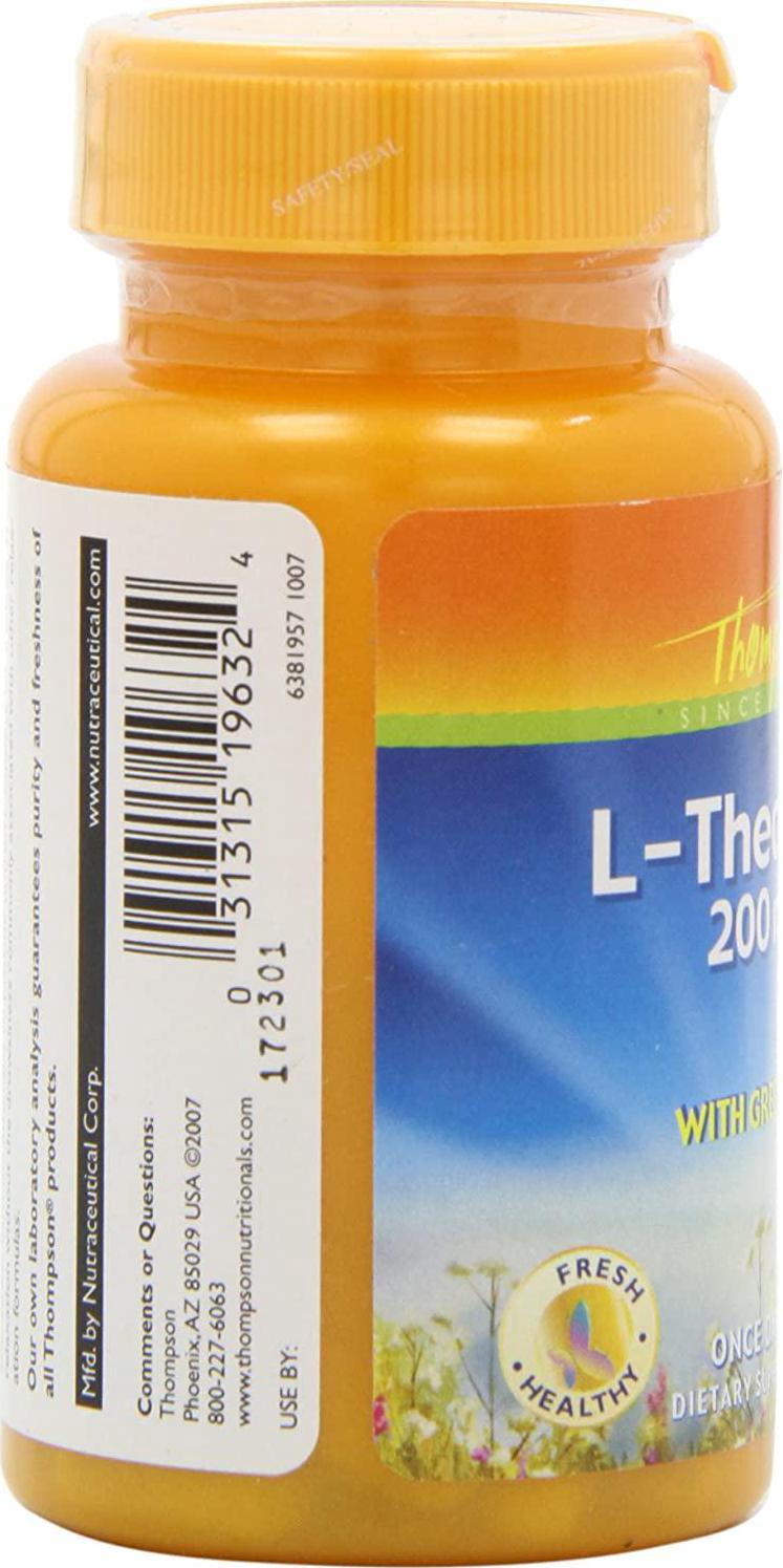 Thompson L-Theanine, Veg Cap (Btl-Plastic) 200mg 30ct